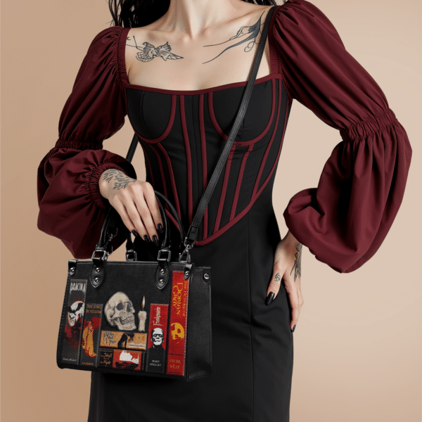The Codex of Gothic Tales Deadlight Black Small Leather Handbag