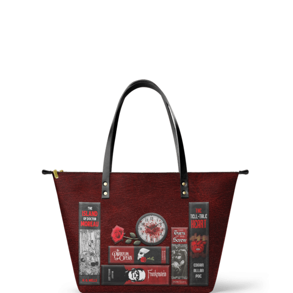 The Crimson Codex Leather Tote Bag