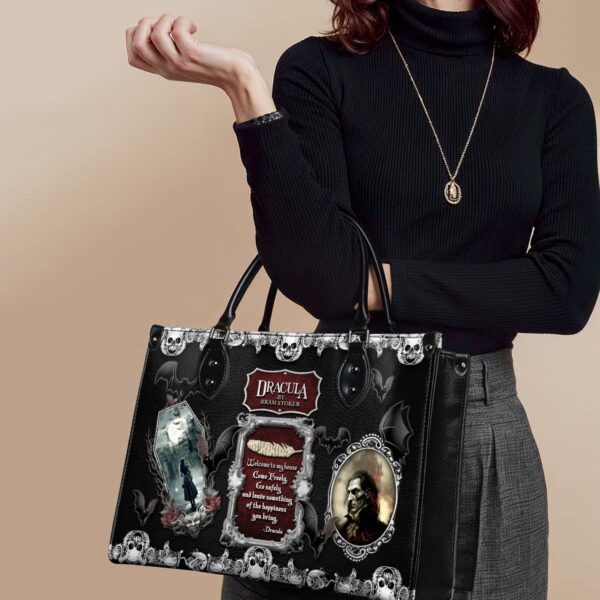 The Dracula Leather Handbag, Red Interior