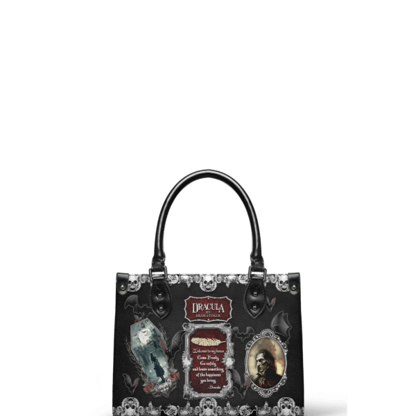 The Dracula Small Leather Handbag, Black Interior