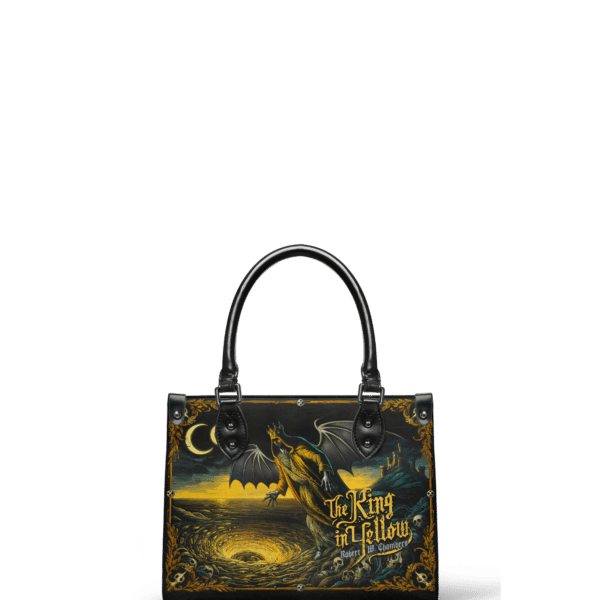 The King In Yellow Small Leather Handbag, Black Interior