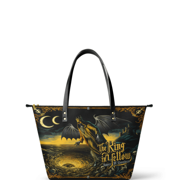 The King In Yellow Leather Tote Bag