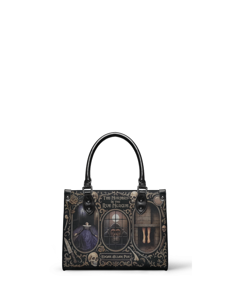 The-Murders-In-The-Rue-Morgue_mk1.png The Murders In The Rue Morgue Small Leather Handbag, Black Interior