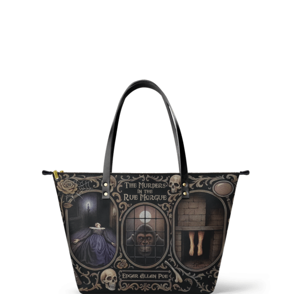 The Murders In The Rue Morgue Leather Tote Bag