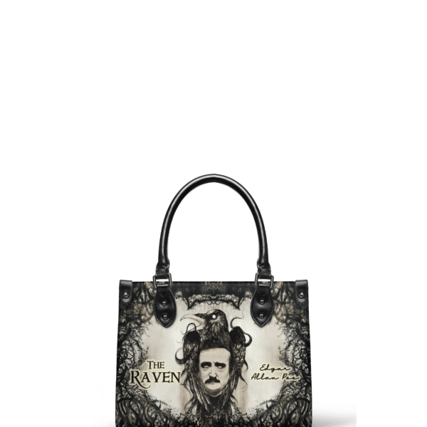 The Raven Small Leather Handbag, Black Interior