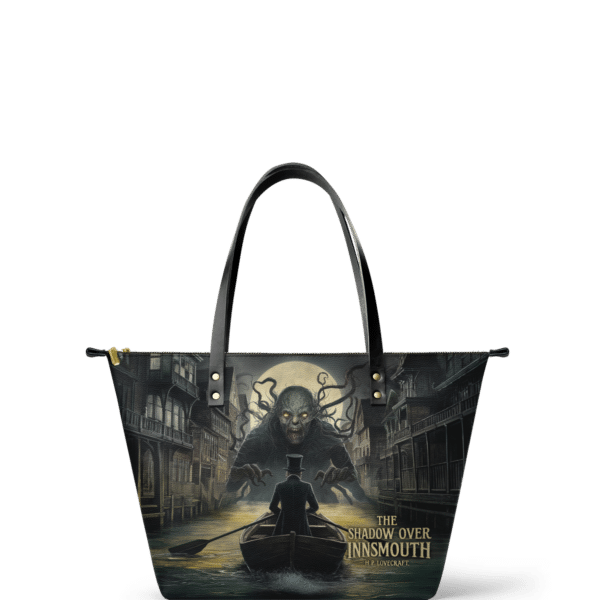 The Shadow Over Innsmouth Leather Tote Bag