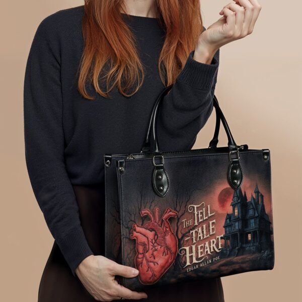The Tell-Tale Heart Leather Handbag, Red Interior