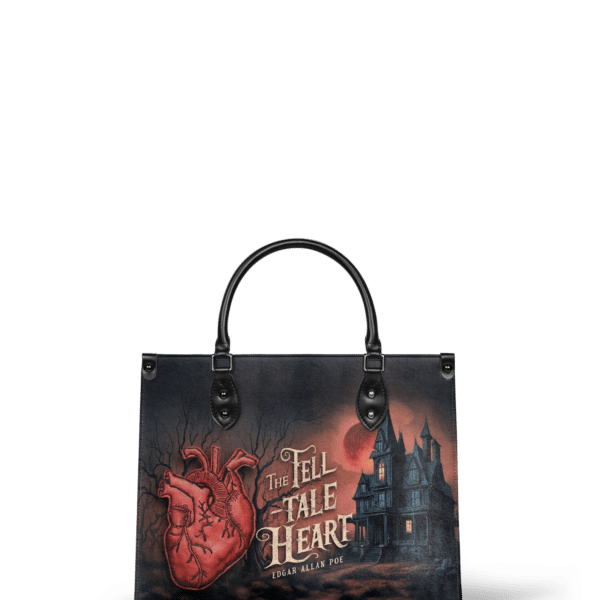 The Tell-Tale Heart Leather Handbag, Red Interior