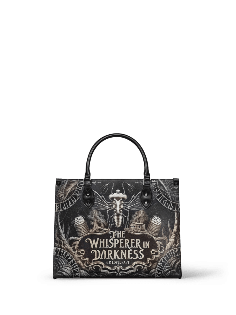 The-Whisperer-In-Darkness_mk1_47d02ae7-64dd-4e70-bfad-0d60c0d1e7af.png The Whisperer In Darkness Leather Handbag, Black Interior
