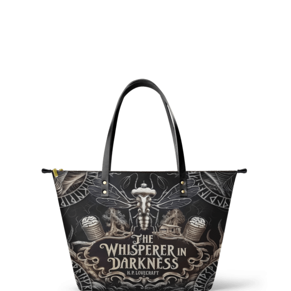 The Whisperer In Darkness Leather Tote Bag