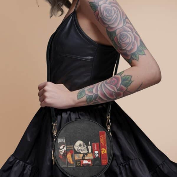 The Codex of Gothic Tales Deadlight Black Circle Crossbody Bag