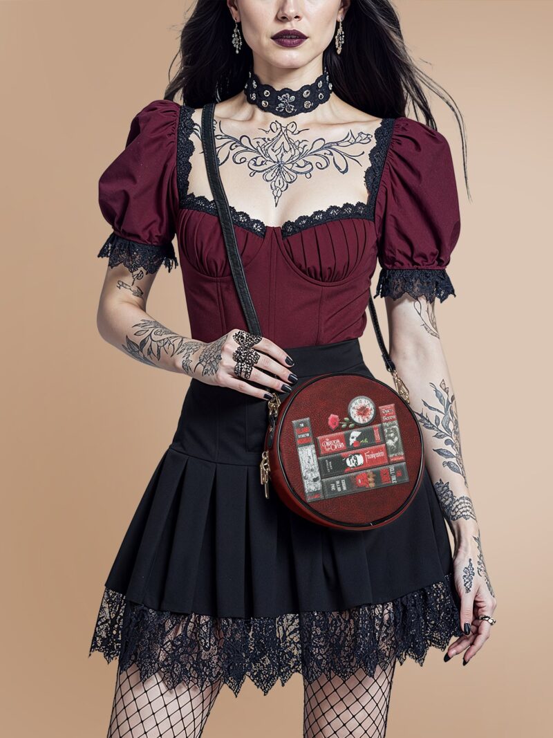 TheCrimsonCodex1.jpg The Crimson Codex Circle Crossbody Bag