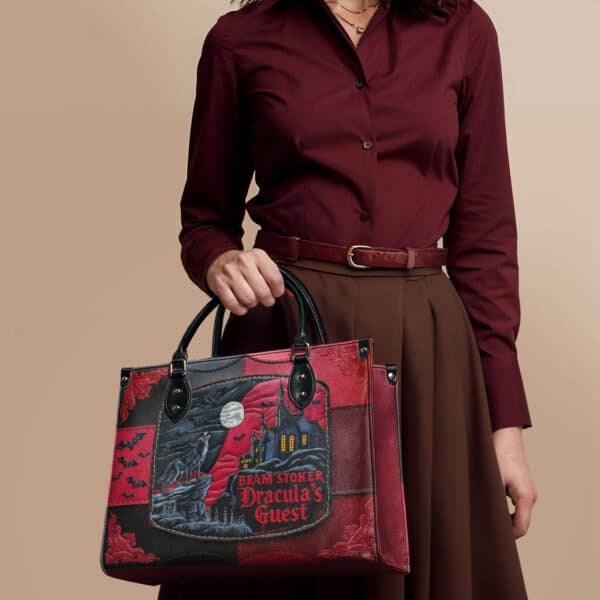 Dracula's Guest Leather Handbag, Black Interior