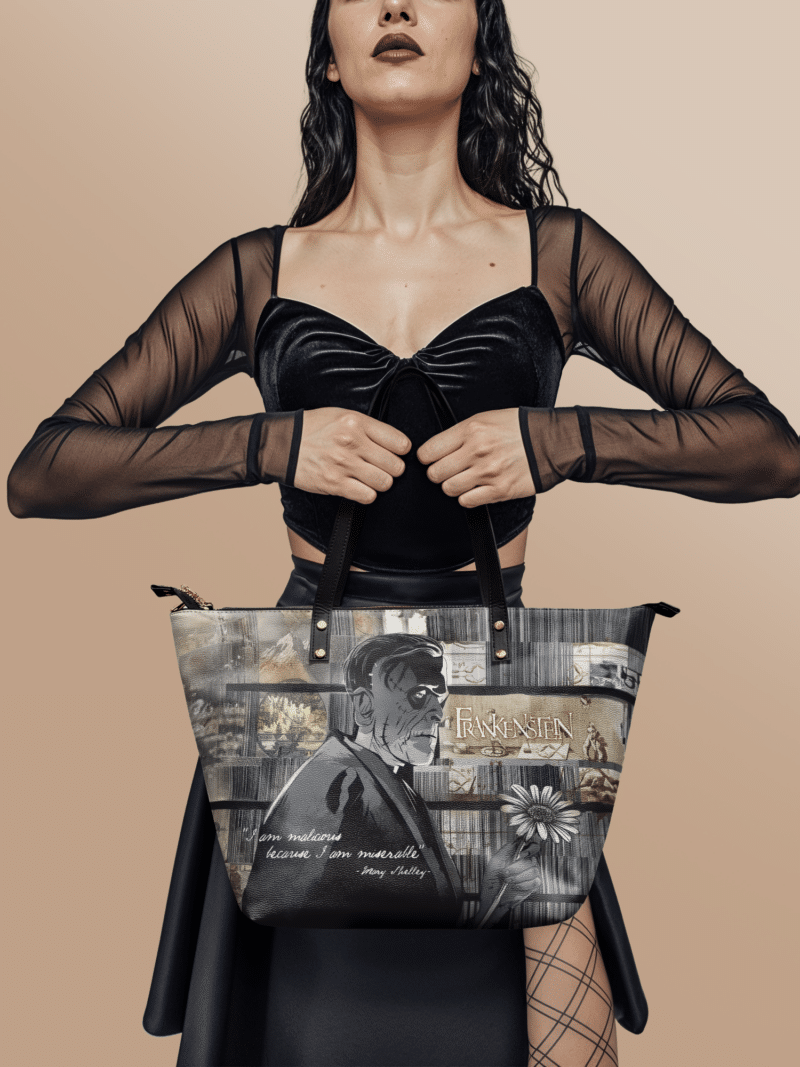 gray-frankenstein-stu-1.png Frankenstein Ashes of Hope Leather Tote Bag