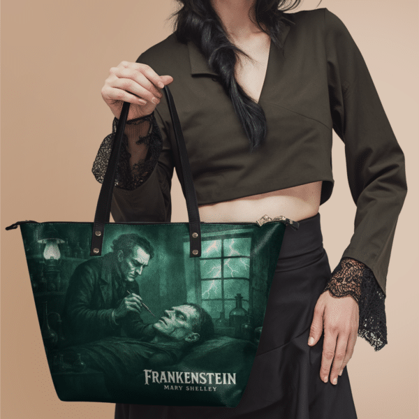 Frankenstein Mortuary Moss Leather Tote Bag