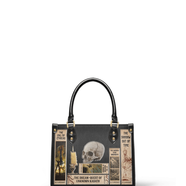 Lovecraftian Black Small Leather Handbag II