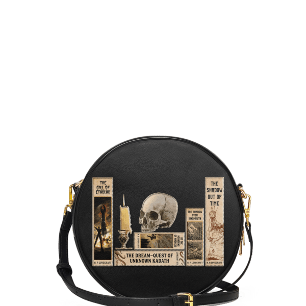 Lovecraftian Black Circle Crossbody Bag