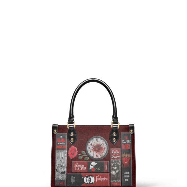 The Crimson Codex Small Leather Handbag