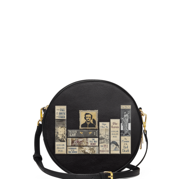 Poe's Library Ashen Black Circle Crossbody Bag