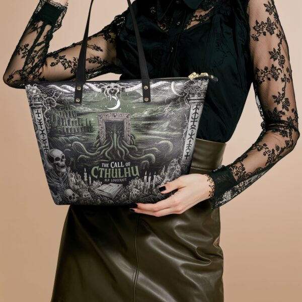 The Call Of Cthulhu Leather Tote Bag