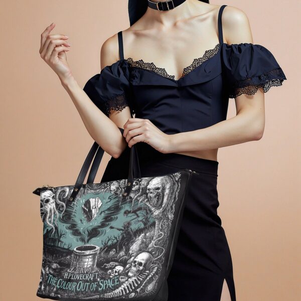 The Colour Out Of Space Leather Tote Bag