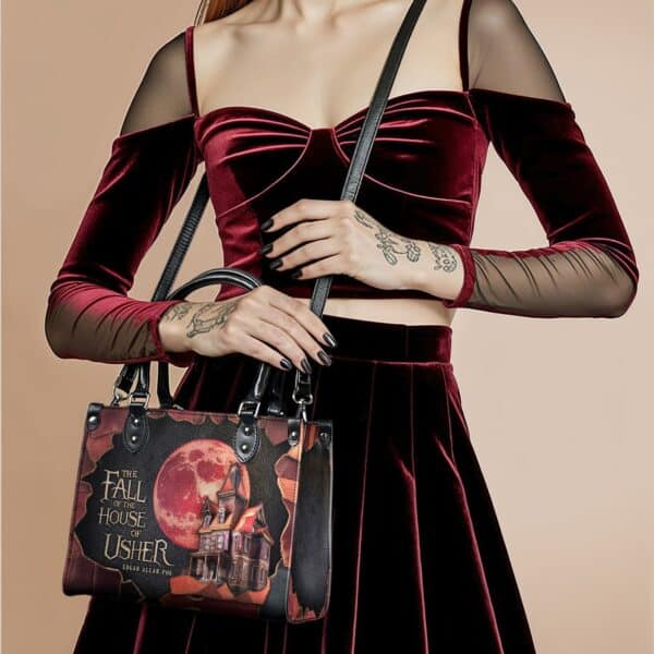 The Fall Of The House Of Usher Small Leather Handbag, Black Interior