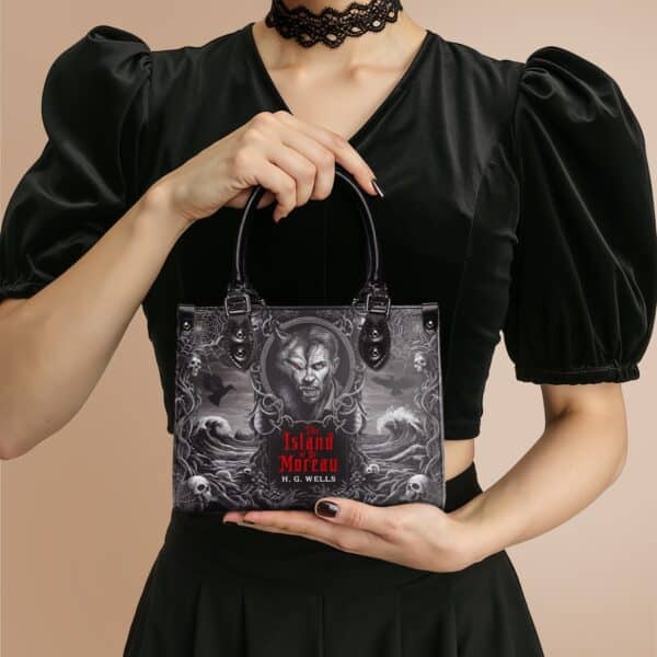 The Island Of Dr Moreau Small Leather Handbag, Black Interior