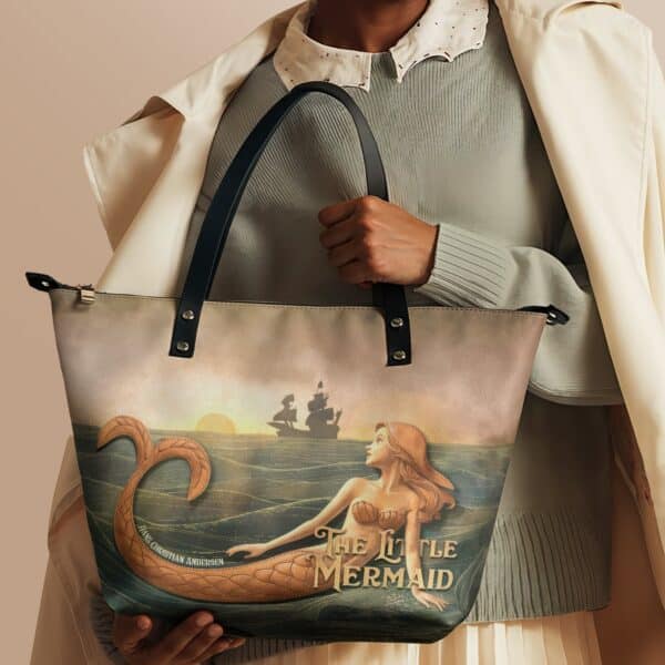 Mermaid’s Sacrifice Leather Tote Bag