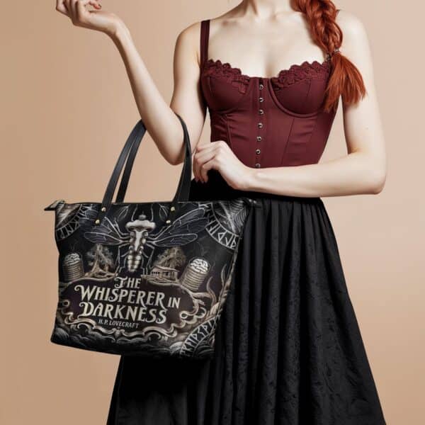 The Whisperer In Darkness Leather Tote Bag
