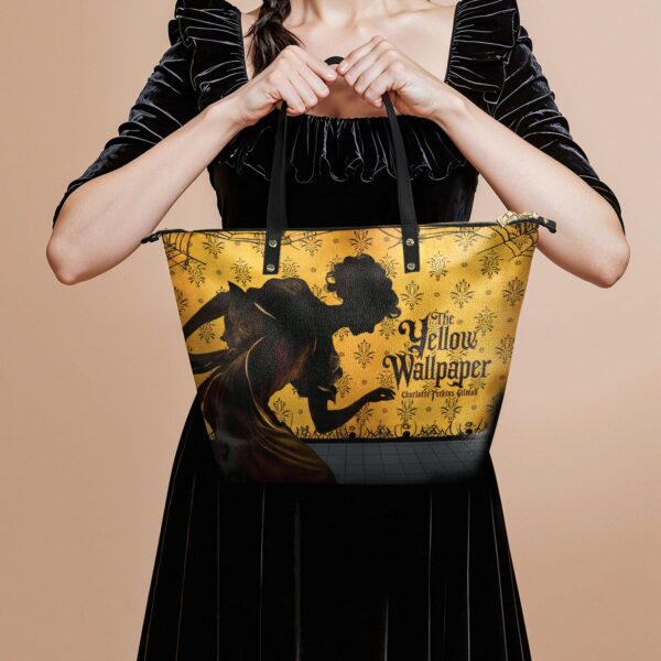 The Yellow Wallpaper Leather Tote Bag