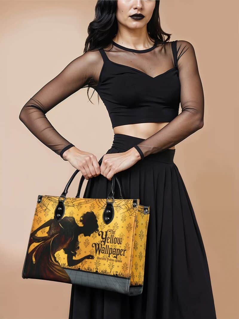 the-yellow-wallpaper-inuse-1_8a588c25-2578-448e-b436-66792d872478.jpg The Yellow Wallpaper Leather Handbag, Brown Interior