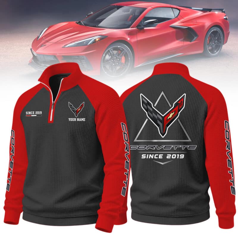 1-129.jpg Corvette Quarter Zip Pullovers Corvette C8 Quarter Zip Pullover