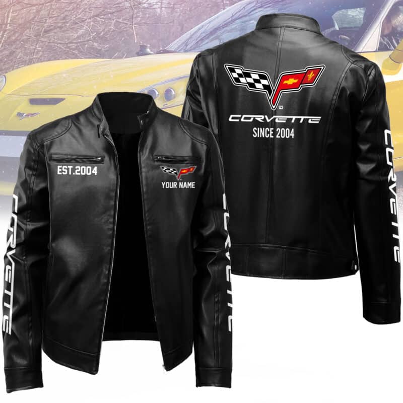 Corvette1-30.jpg Custom Car Leather Jackets Corvette C6 Moto Leather Jacket