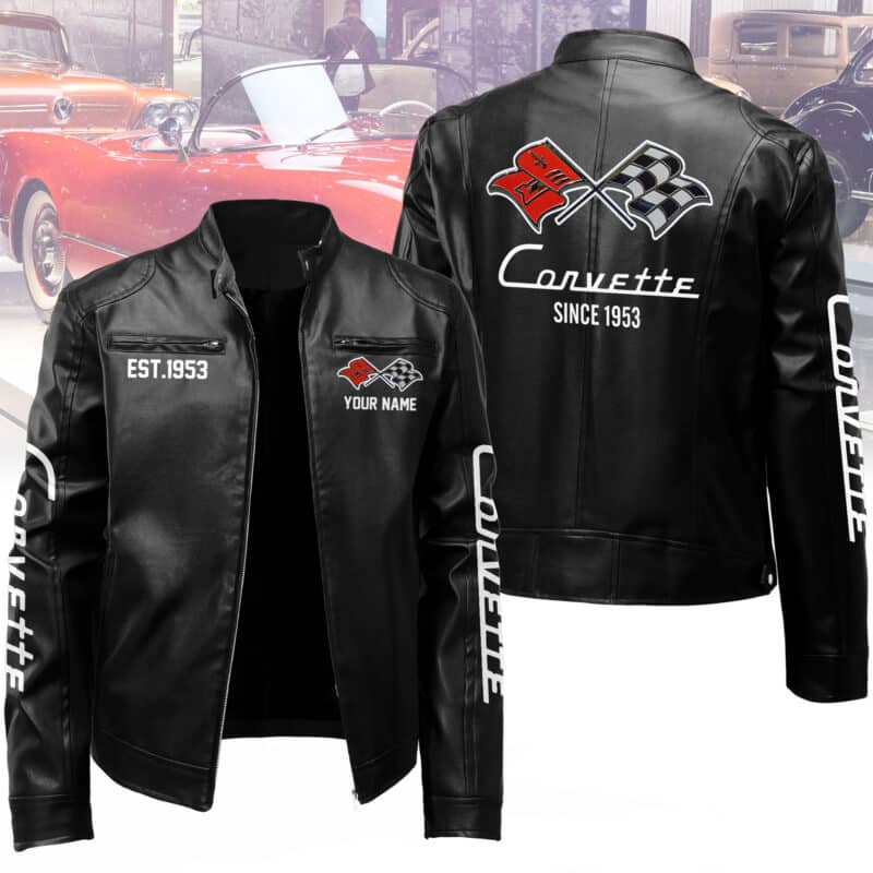 Corvette2-25.jpg Custom Car Leather Jackets Corvette C1 Moto Leather Jacket
