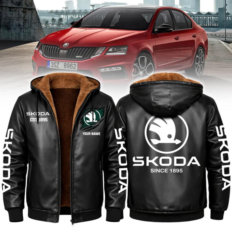 H1010-7.jpg Cars SKODA Fleece Leather Jacket